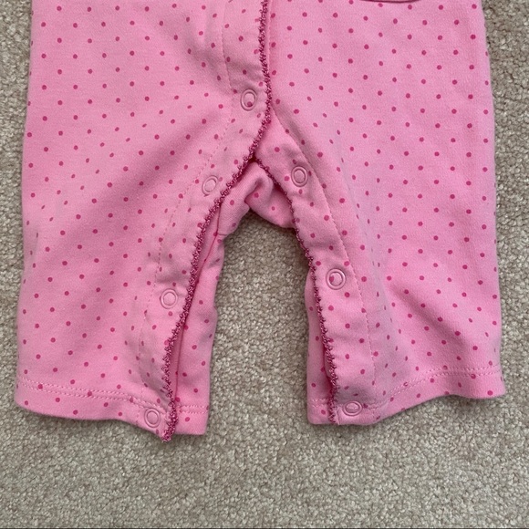 Pink polka dot ruffled Minnie Mouse coveralls - Picture 2 of 6